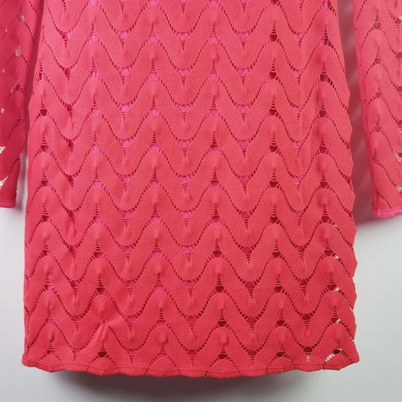 Free People Wild Thing Red Bodycon Crochet Dress Sz M - Picture 7 of 9